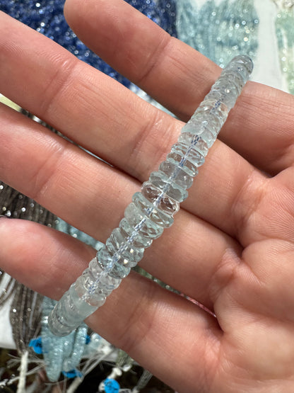 Aquamarine Beaded Necklace 14k - Custom Order