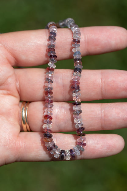 Faceted Spinel Knotted Gemstone Candy Necklace 14k Gold