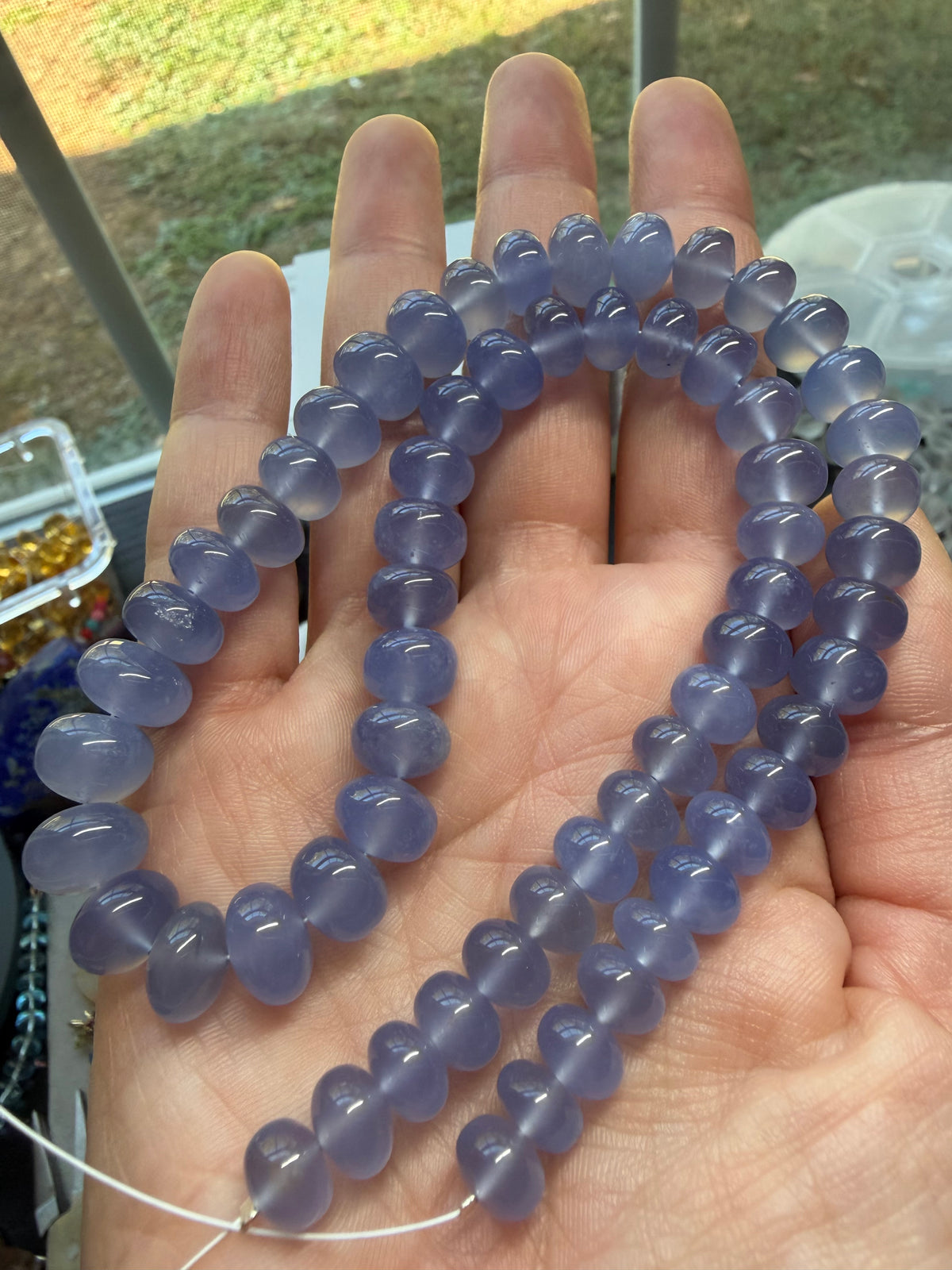 Namibian Chalcedony Strand Sterling Silver, Made to Order