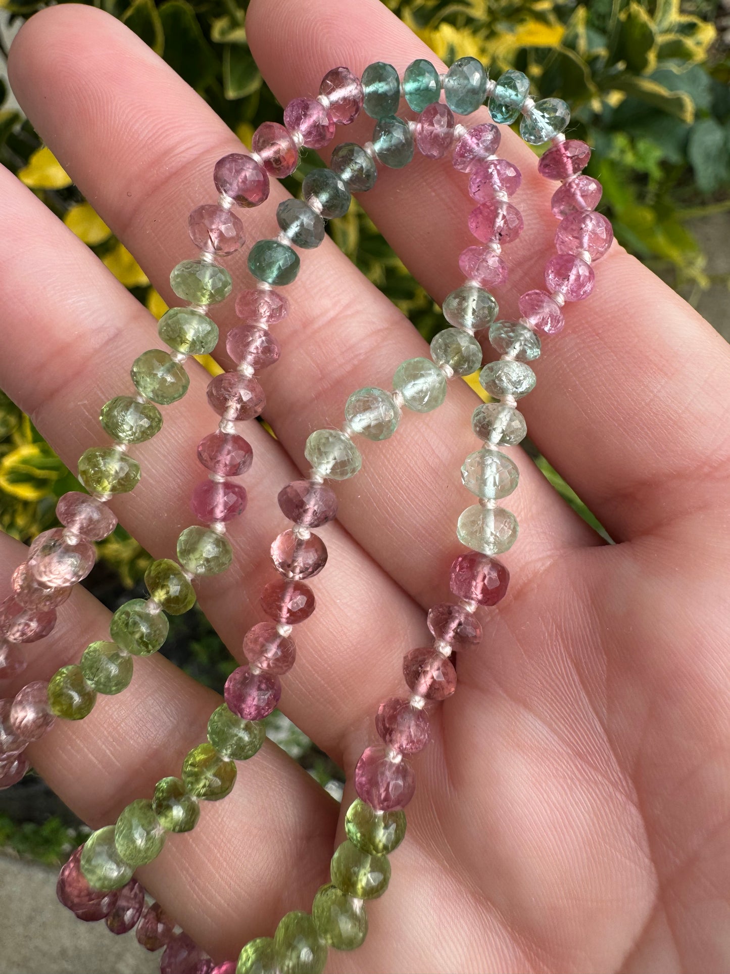 Metamorphosis Pastel Afghani Tourmaline Knotted Bead Necklace