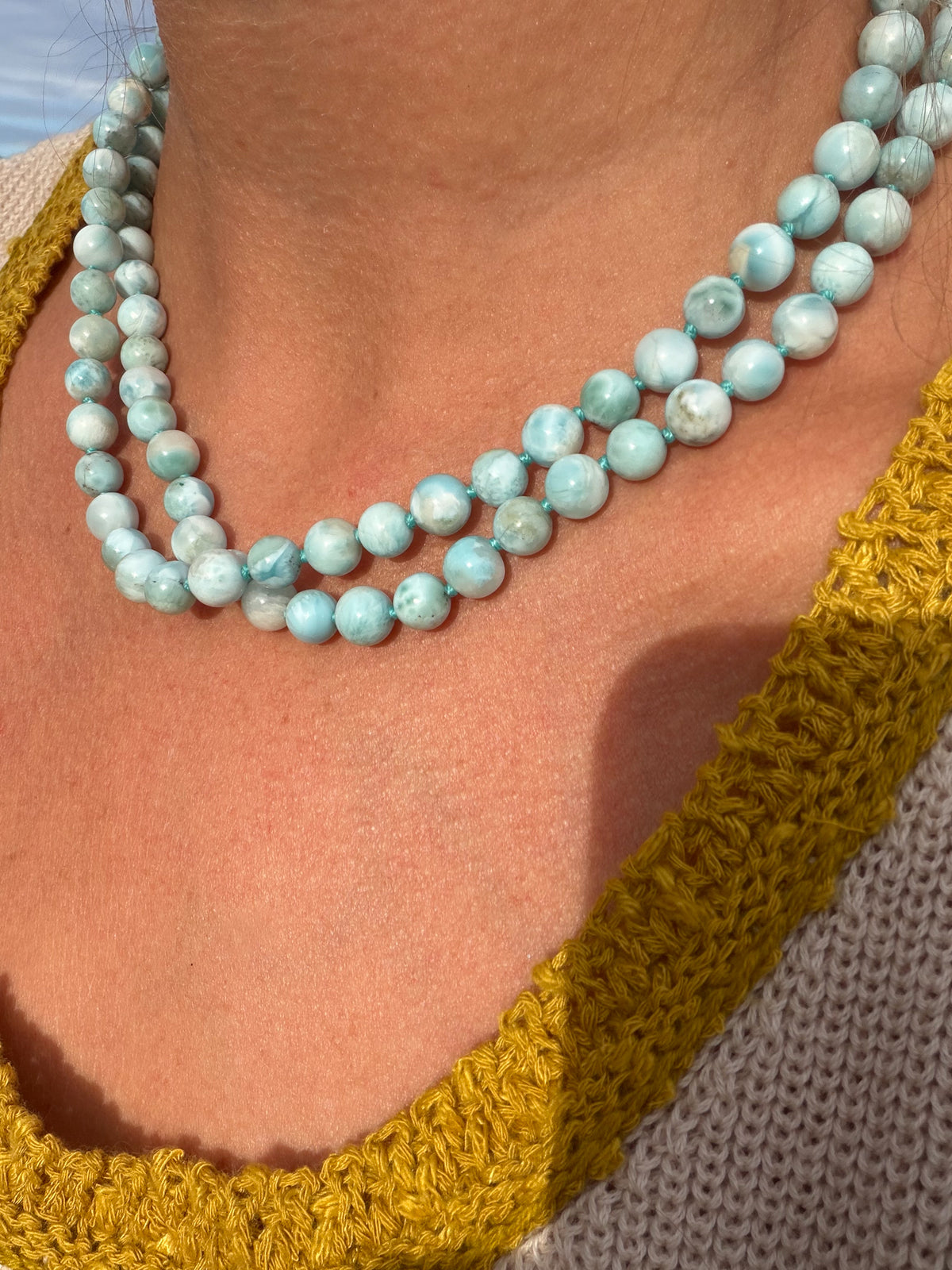 The Waterfall Larimar Necklace, Sterling Silver