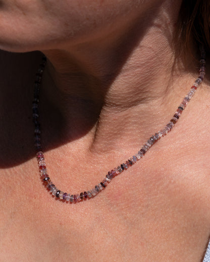 Faceted Spinel Knotted Gemstone Candy Necklace 14k Gold