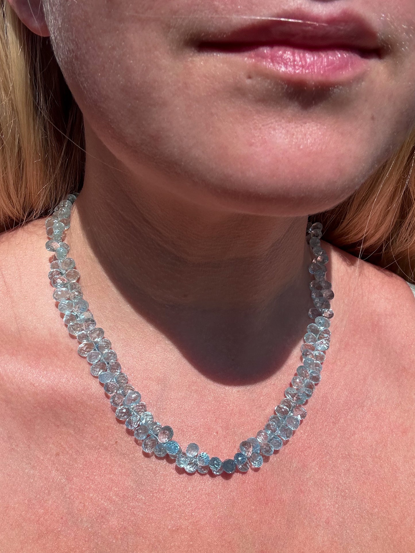 Aquamarine Briolette Beaded Necklace