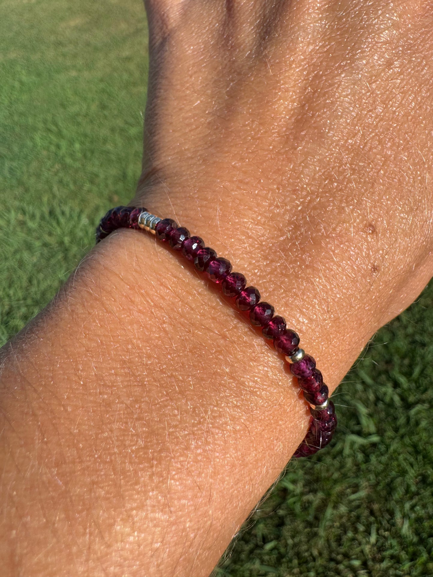 Elegant Rhodolite Garnet Bracelet 14k