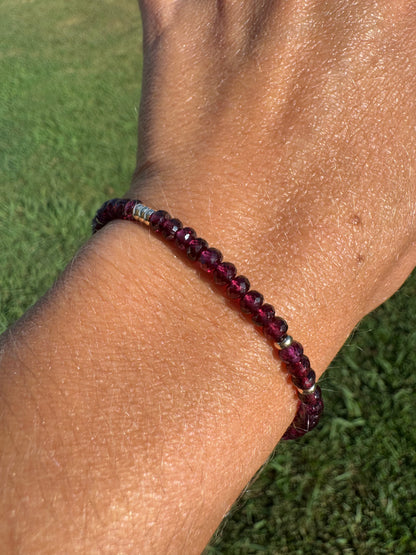 Elegant Rhodolite Garnet Bracelet 14k