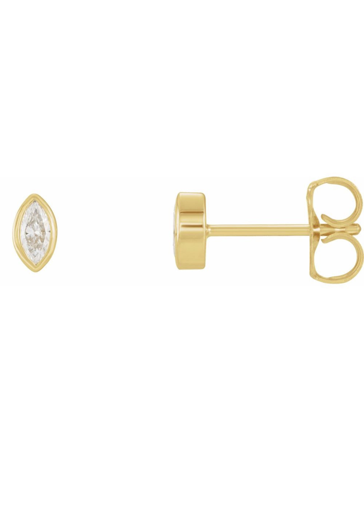 Nova Ray Natural Diamond Marquise Studs 14k Gold