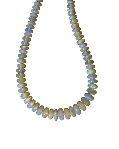 Australian Opal Beaded Necklace with a Honey Hue and Light Color Play