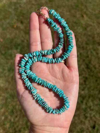 Hansel - Arizona Turquoise Beaded Necklace Solid Gold