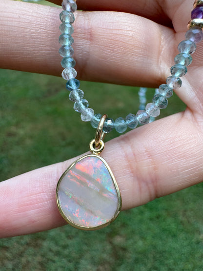 Stunning Freeform Australian Opal Charm 14k