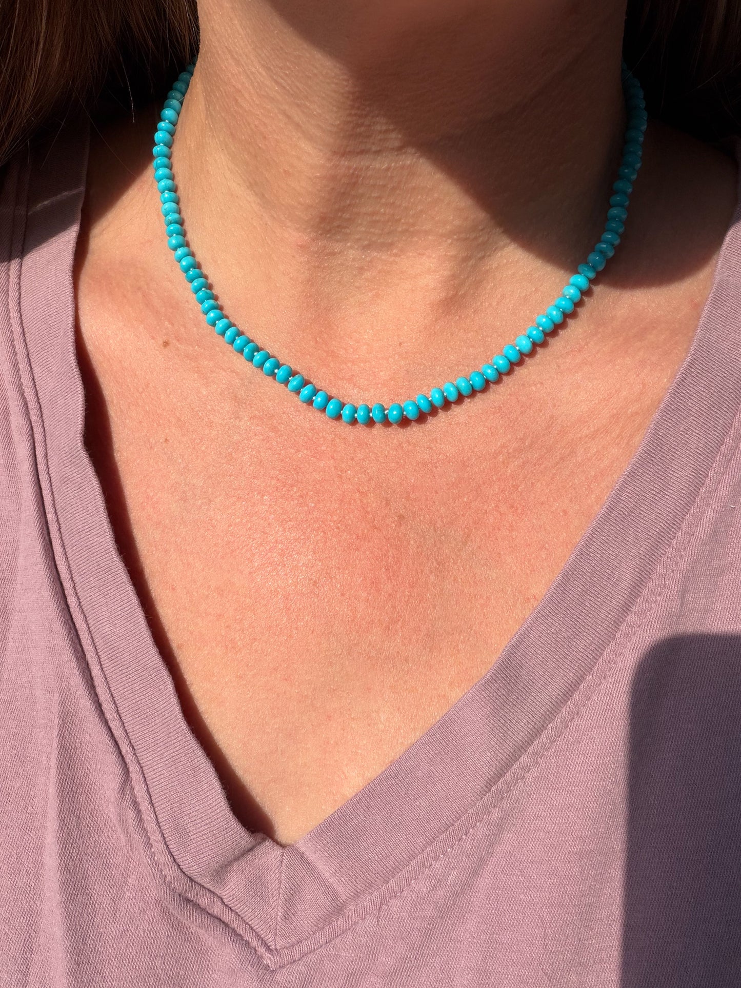 Stunning Kingman Turquoise Necklace 14k Gold