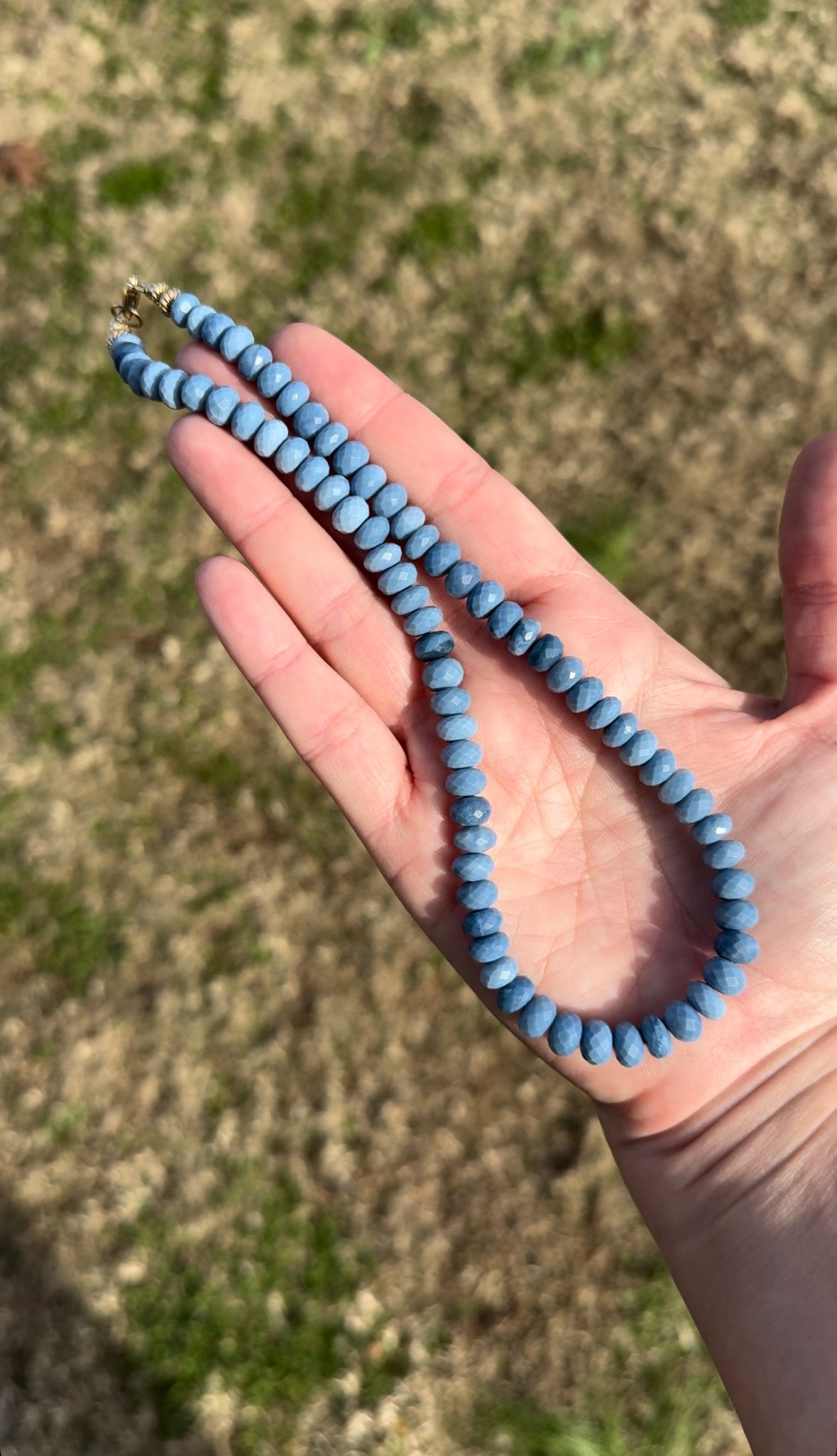 Blue Oregon Opal Beaded Necklace