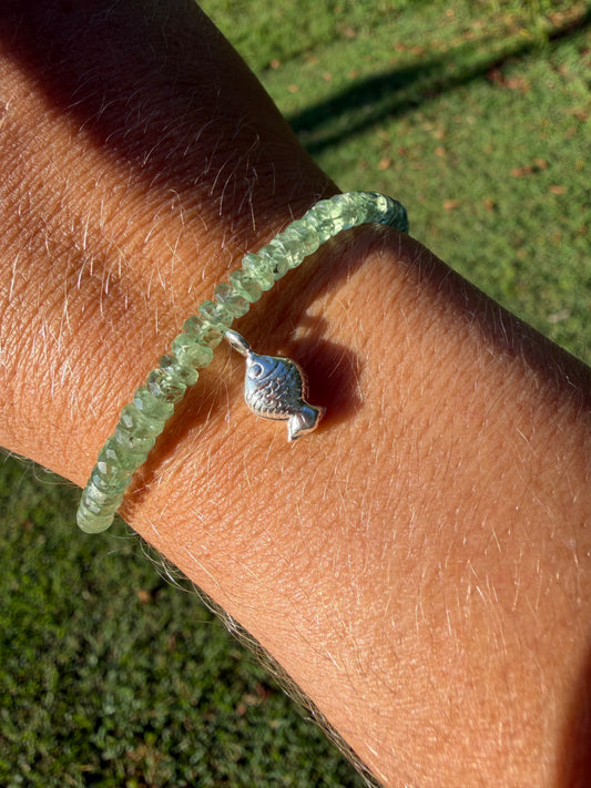 Made To Order: Botanical Green Kyanite Bracelet or Necklace, Silver