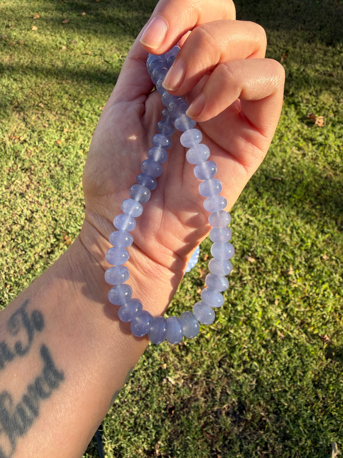 Namibian Chalcedony Strand Sterling Silver, Made to Order