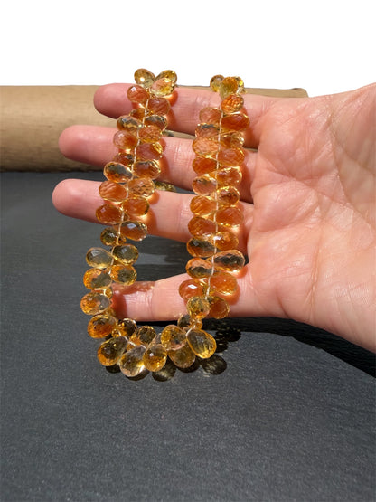 Citrine Sunshine Beaded Necklace 14k