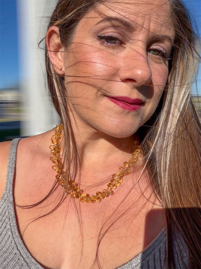 Citrine Teardrop Strand, 14k Gold