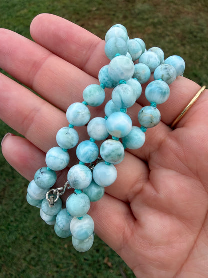 The Waterfall Larimar Necklace, Sterling Silver