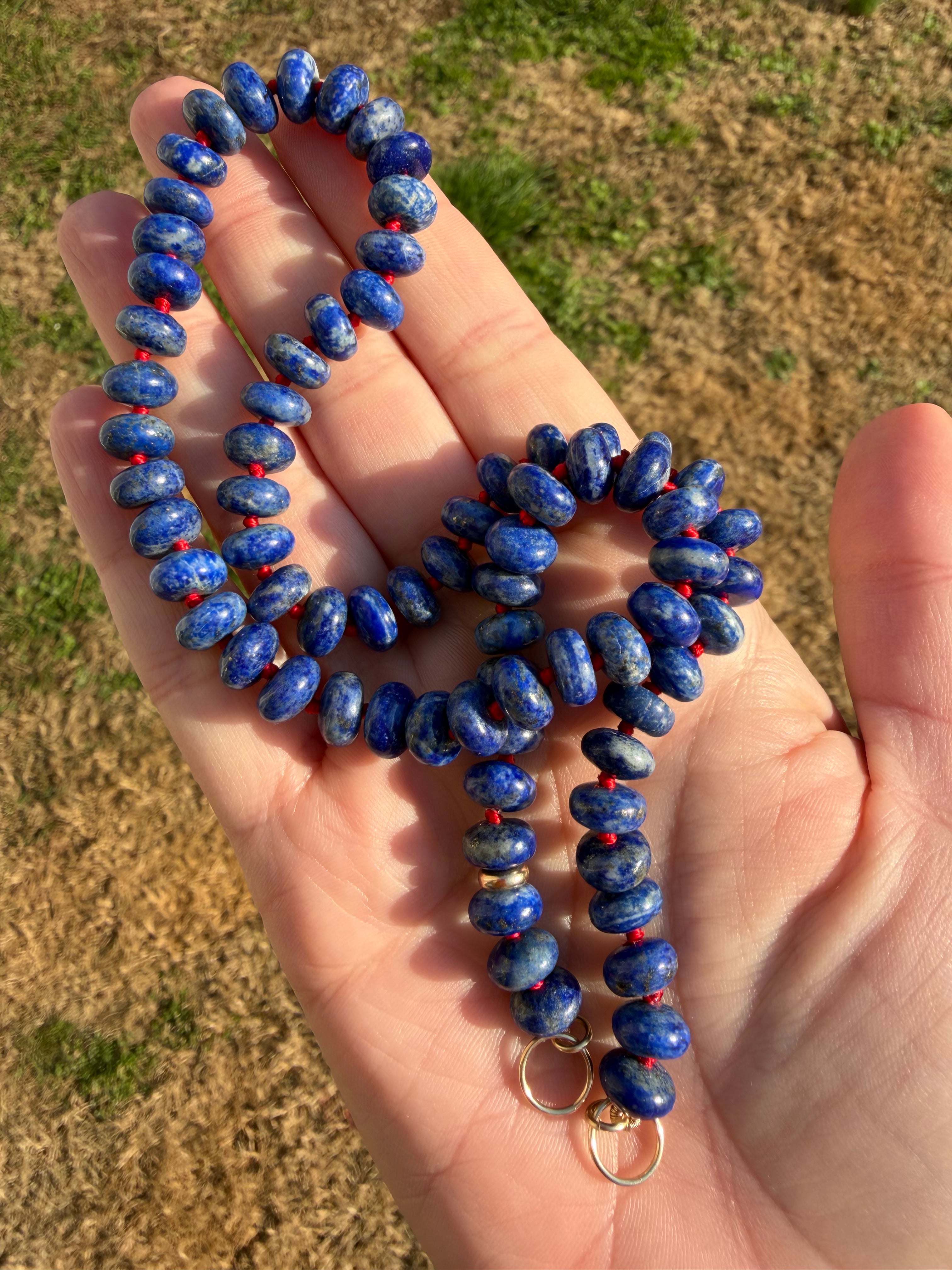 アクセサリー DIYAll BluesStandardnecklacethin 52cm Deep Blue, Lapis Lazuli Strand in 14k Gold – Brittany Myra Jewelry