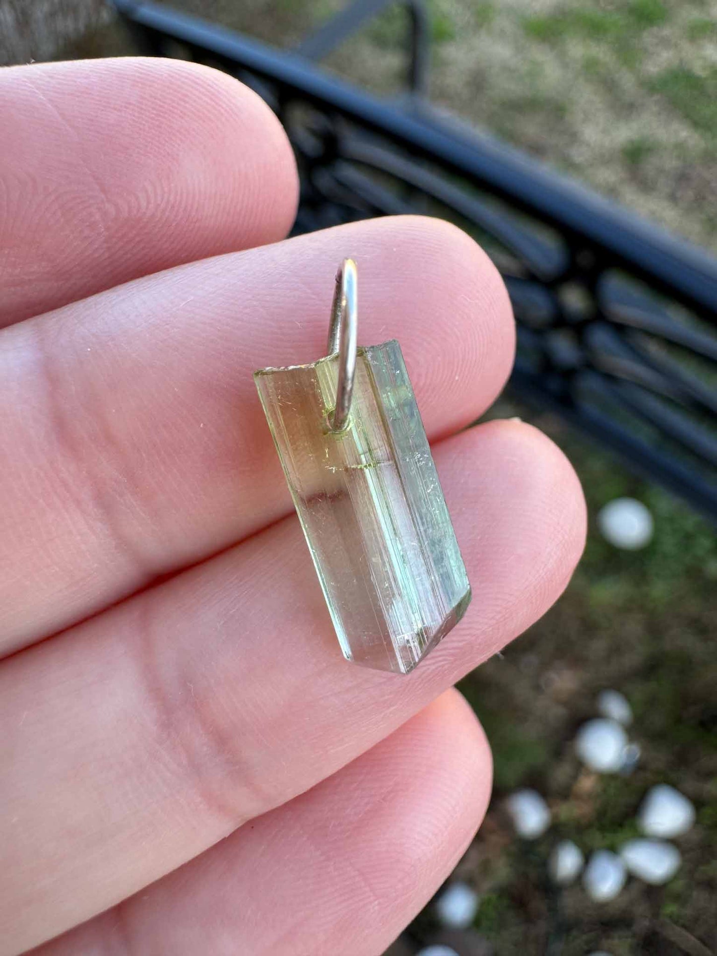 Green Tourmaline Little Rectangular Charm