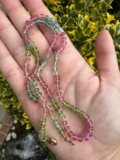 Metamorphosis Pastel Afghani Tourmaline Knotted Bead Necklace