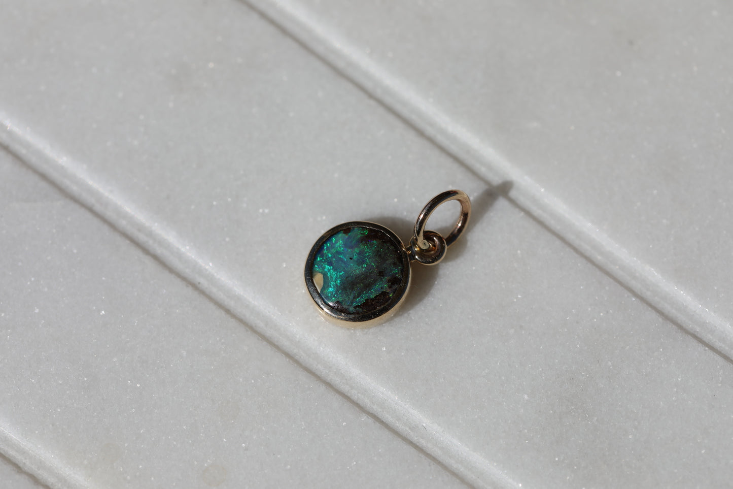 Little World Boulder Opal Charm 14k