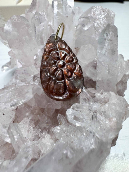 Pretty Purple Carved Sunstone Charm