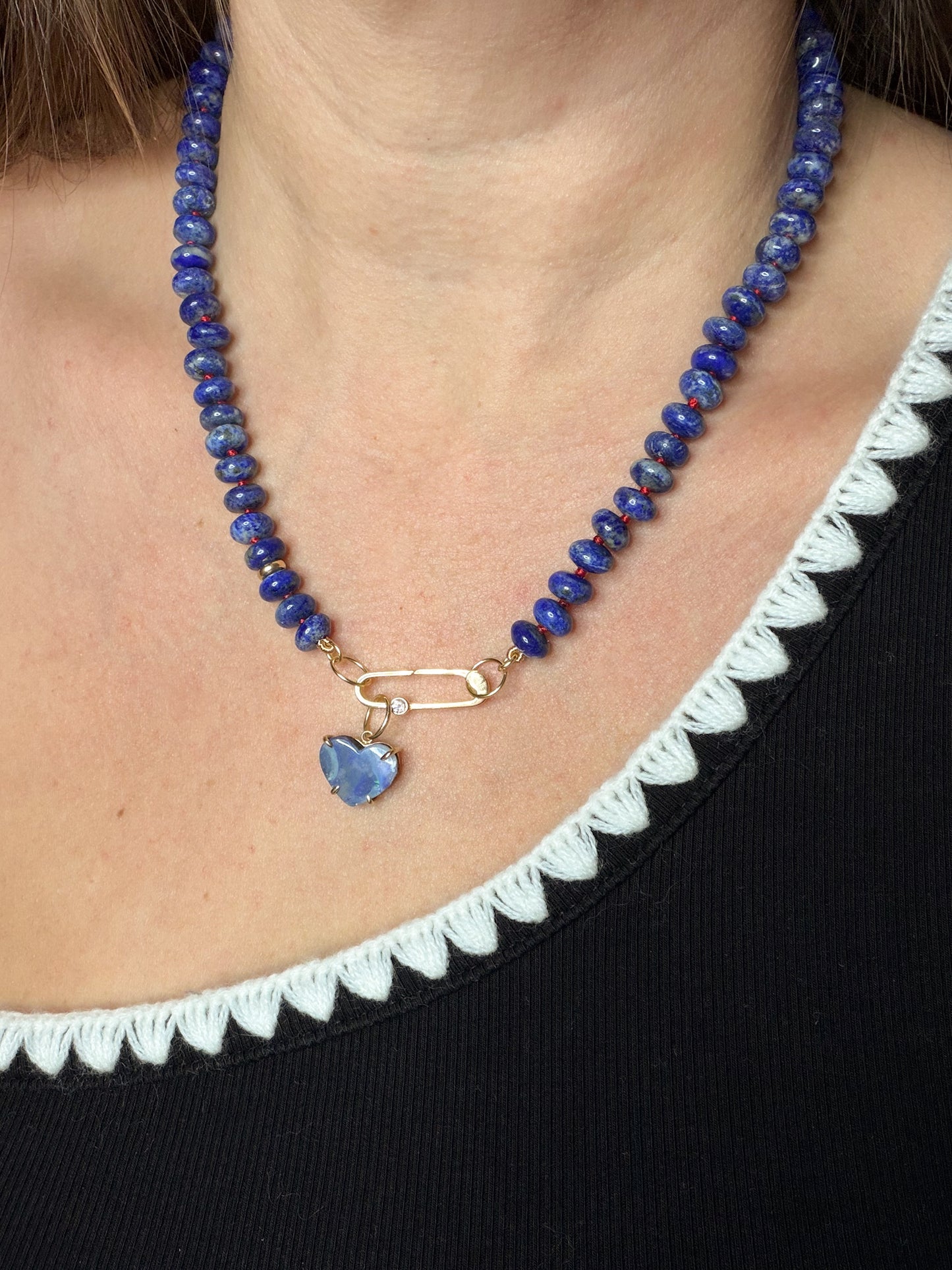 Lapis Lazuli Knotted Strand Necklace