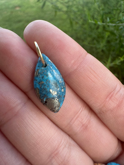 Armenian Turquoise Charm 14k Marquise