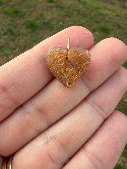 Nancy - Rainbow Meteor Shower Sunstone Heart Charm