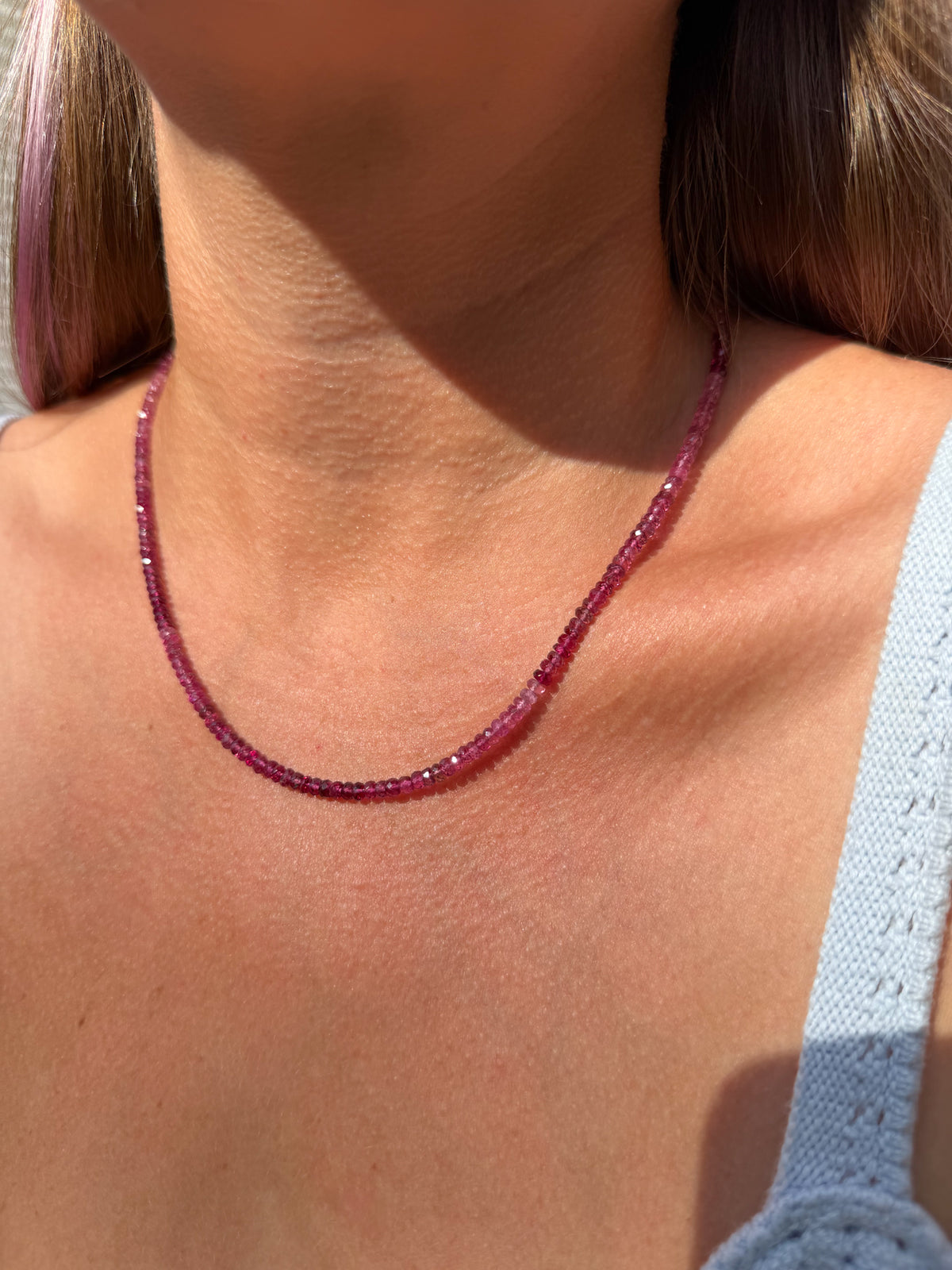 Custom - Vivid Pink Tourmaline Ombre Strand