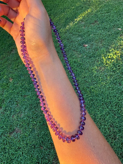 Amethyst Knotted Candy Bead Necklace - 14k Gold Filled