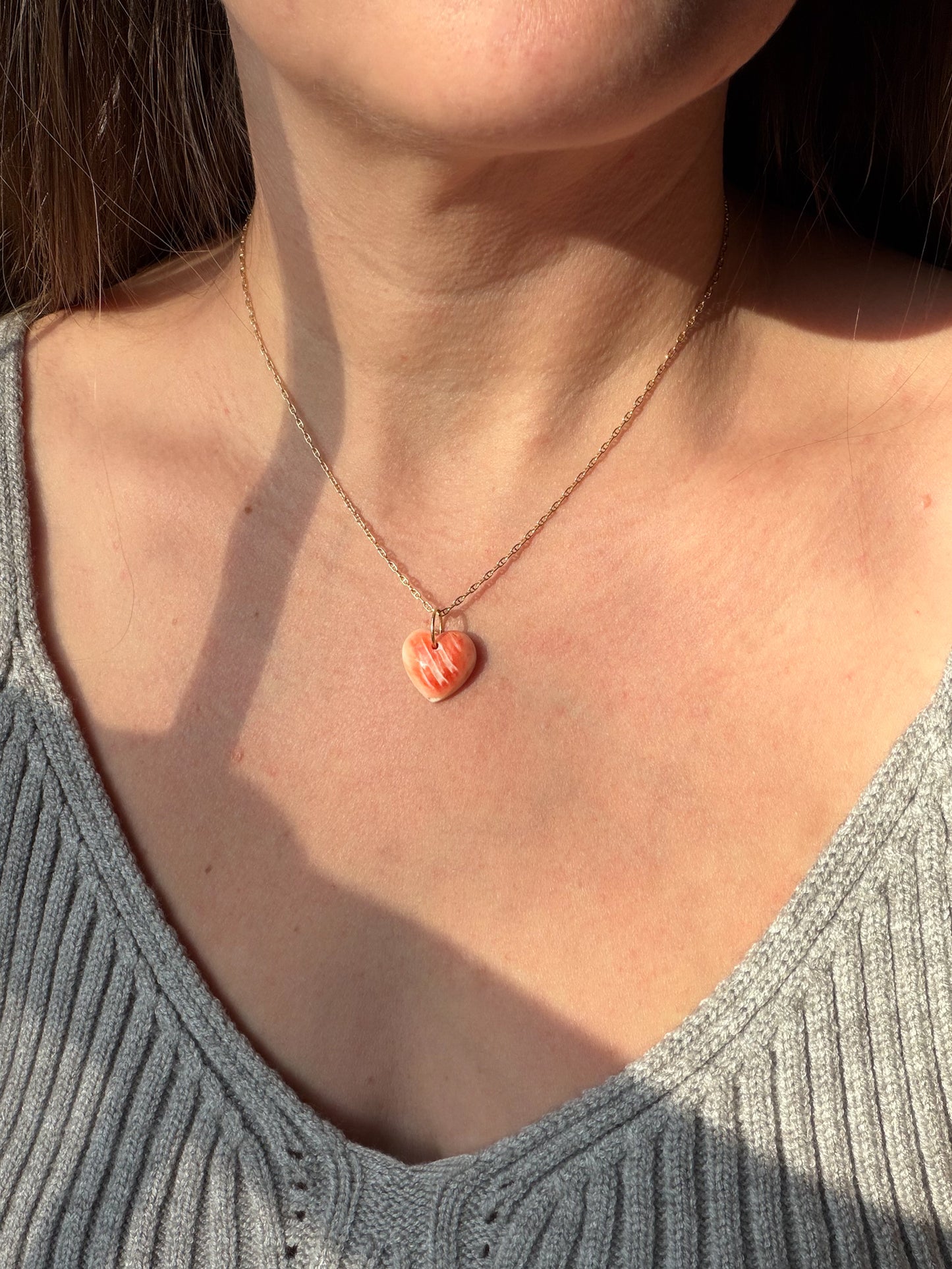 Max - Spiny Oyster Shell Heart Charm