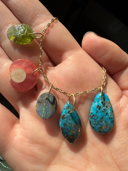 Armenian Turquoise Charm 14k Teardrop