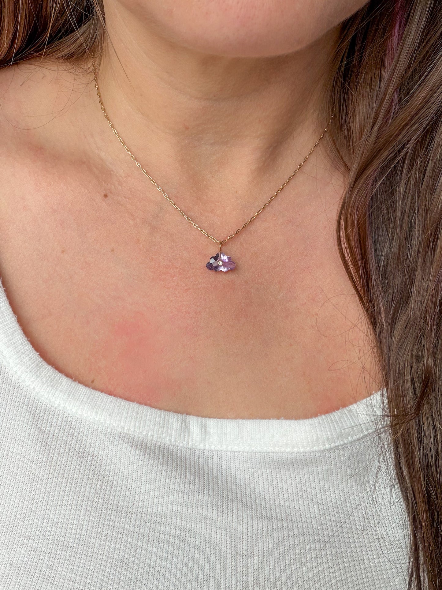 Amethyst Cloud with Diamond, 18k Gold