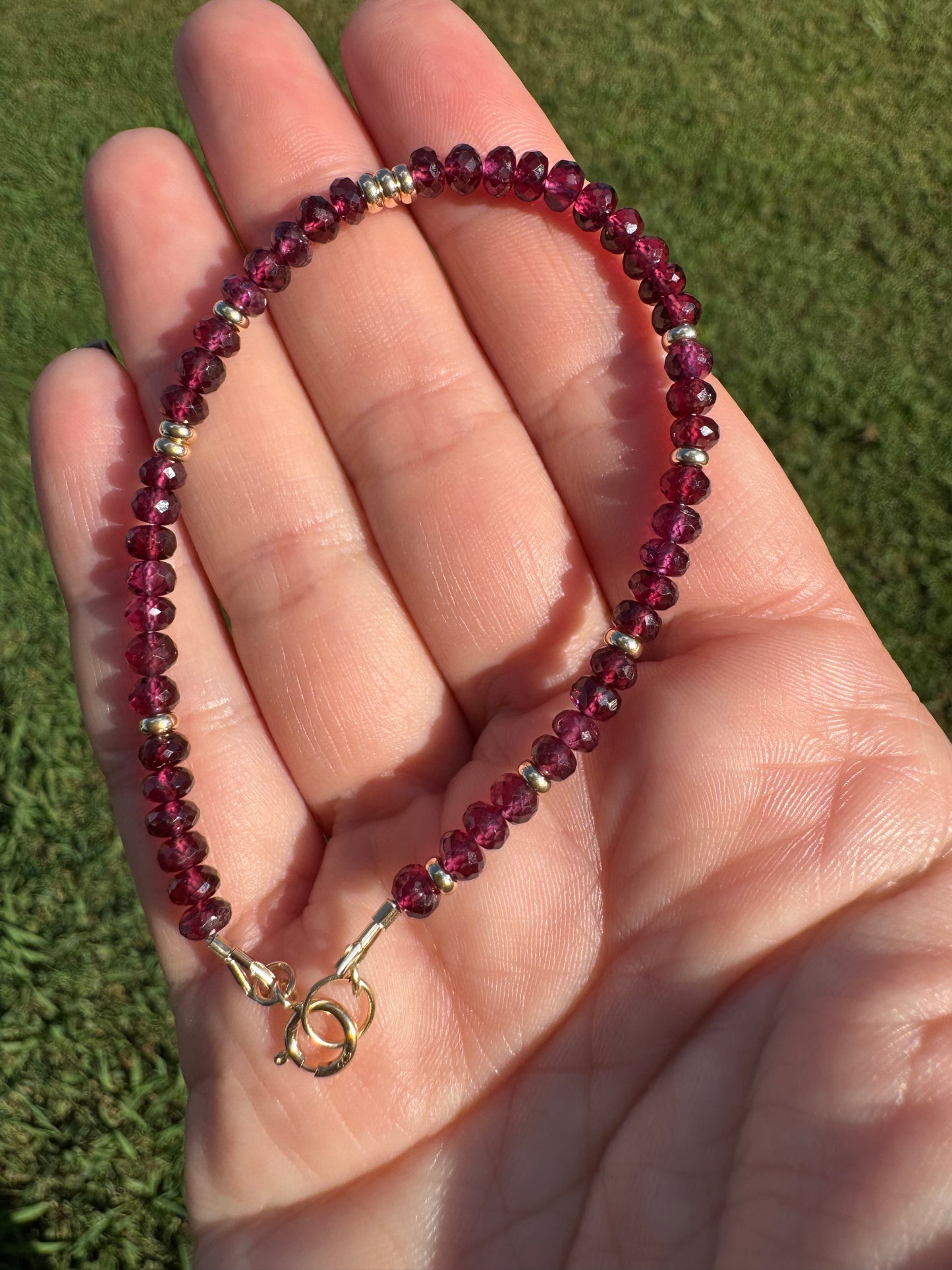 Elegant Rhodolite Garnet Bracelet 14k