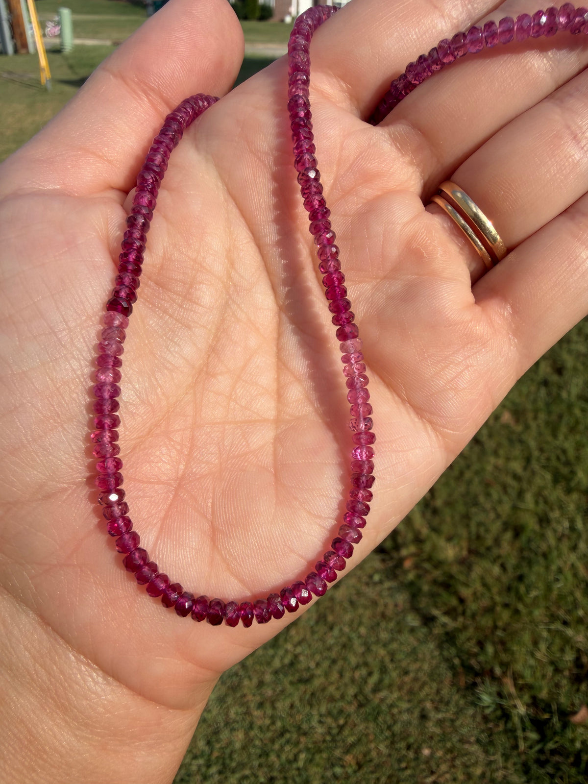 Custom - Vivid Pink Tourmaline Ombre Strand