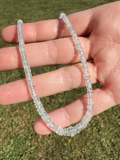 Natural Powder Blue Sapphires Beaded Necklace Gold Filled