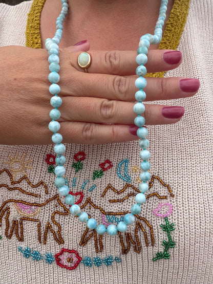 The Waterfall Larimar Necklace, Sterling Silver