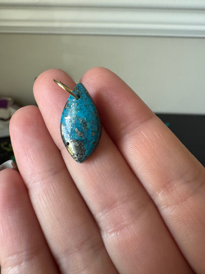 Armenian Turquoise Charm 14k Marquise