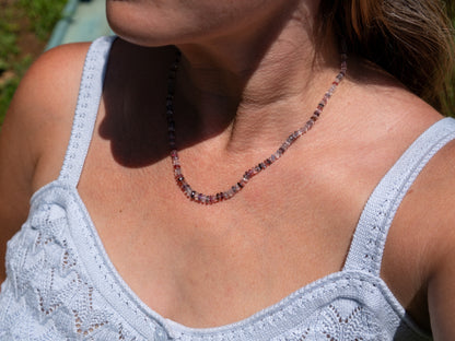 Faceted Spinel Knotted Gemstone Candy Necklace 14k Gold