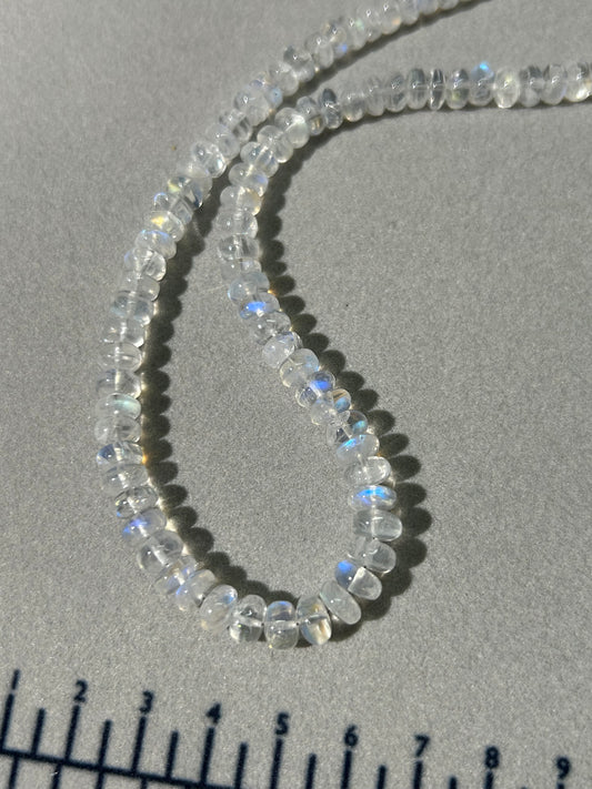 Custom Order - Rainbow Moonstone Knotted Candy Necklace -  6-7 mm