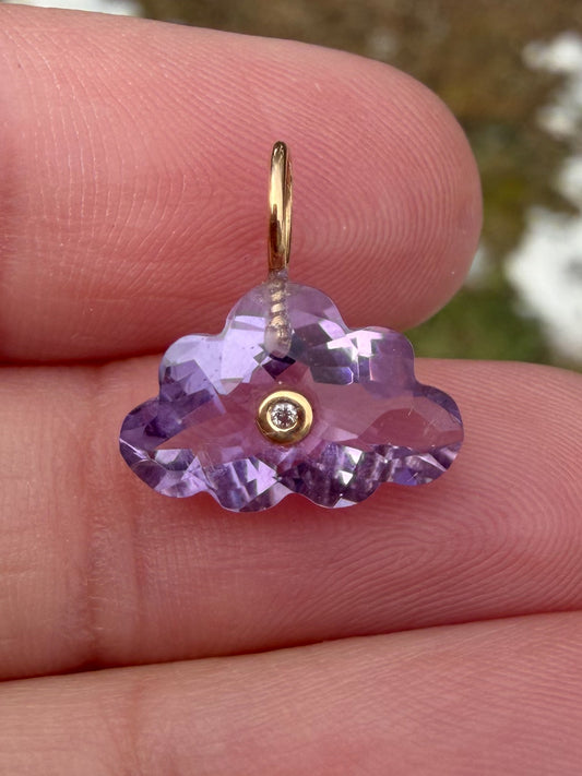 Amethyst Cloud with Diamond, 18k Gold