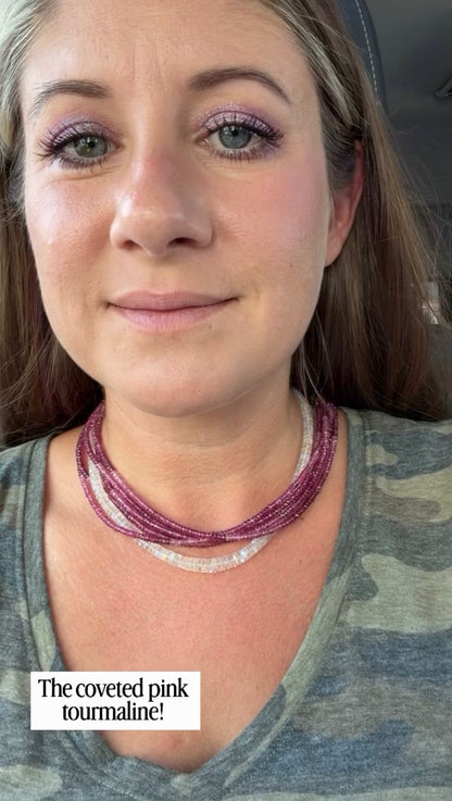Custom - Vivid Pink Tourmaline Ombre Strand