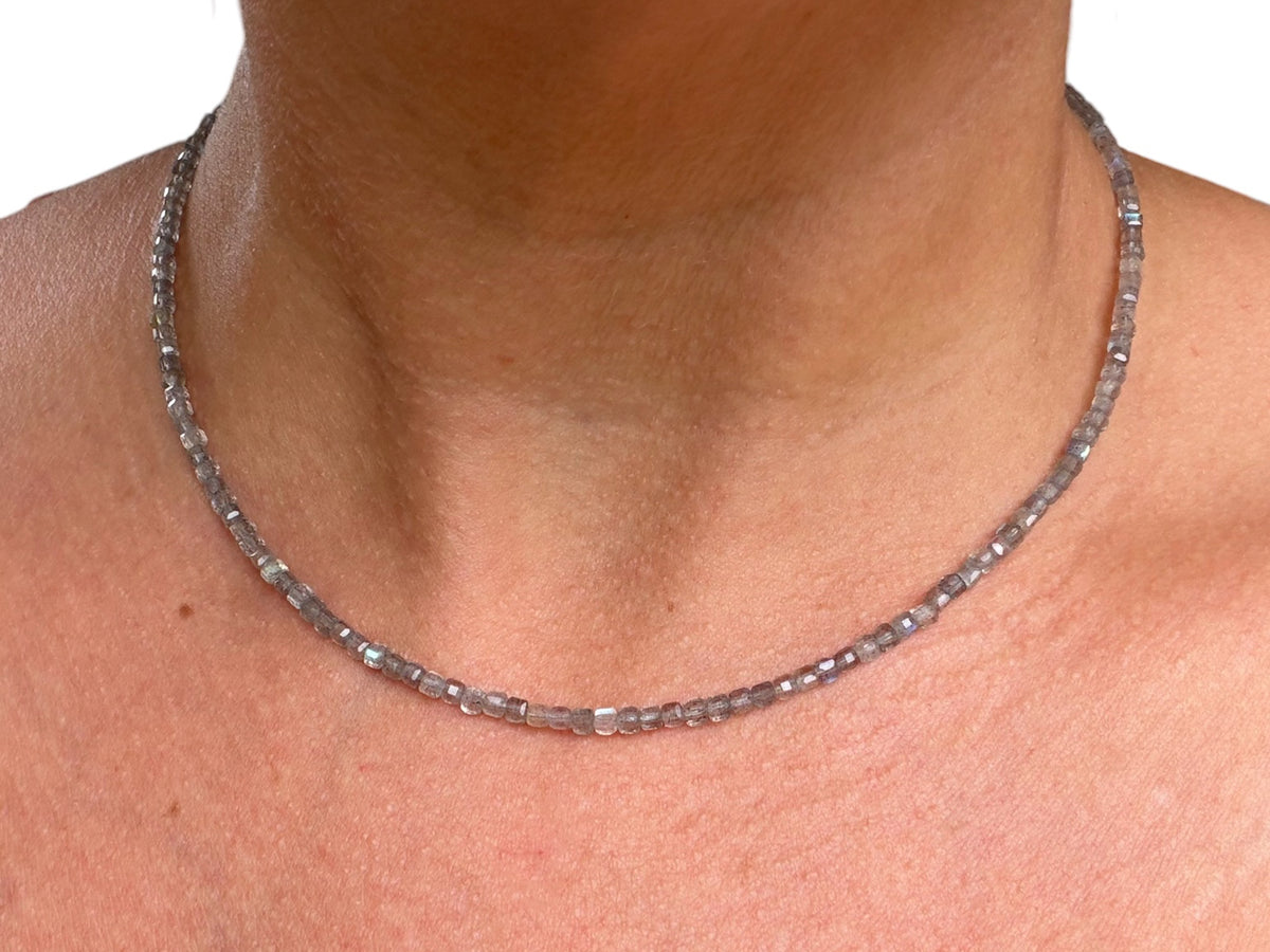 16” Labradorite Cubes Sterling Silver