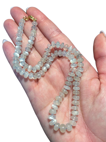 White Moonstone Beaded Candy Necklace