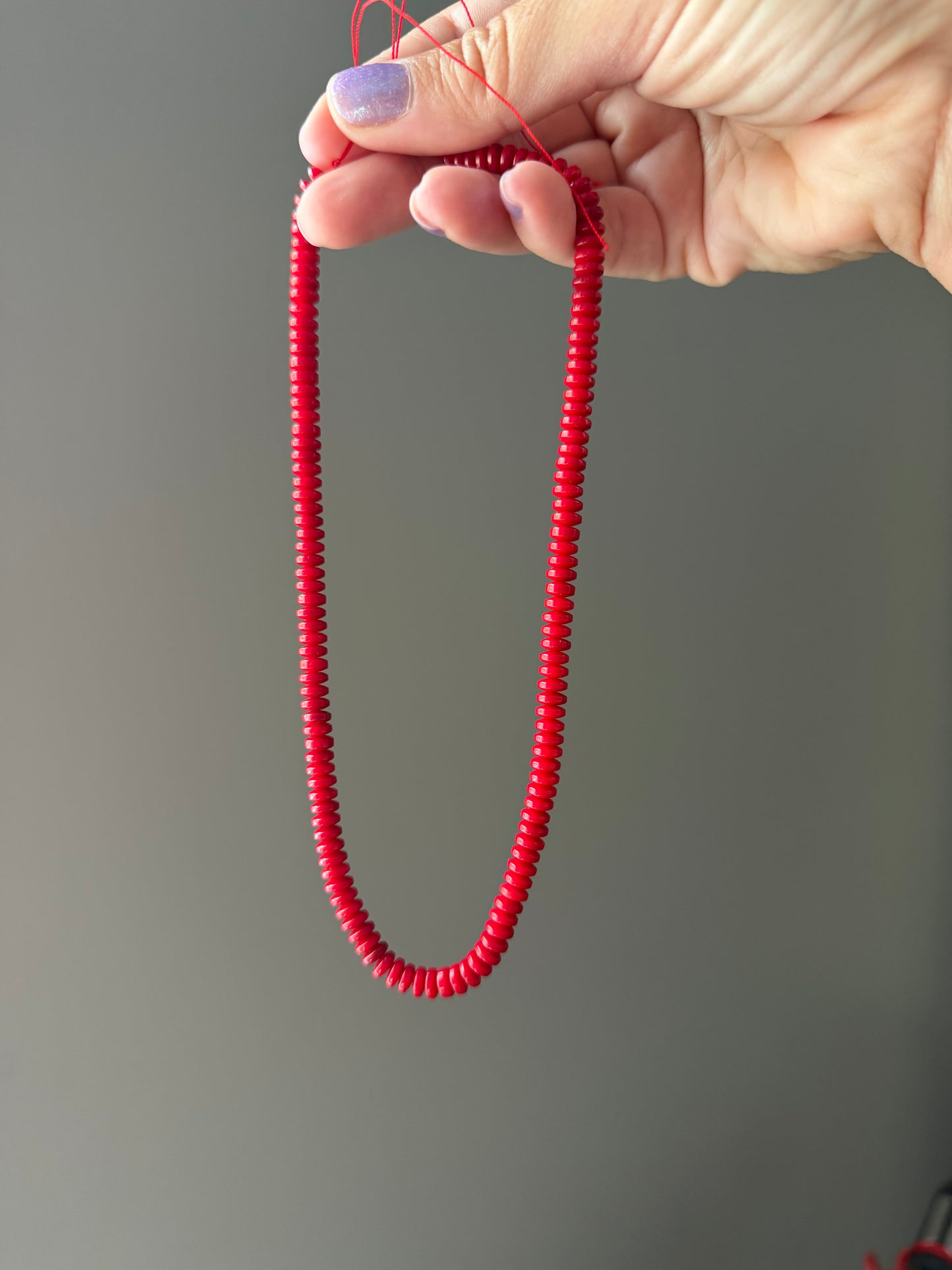 Made to Order: Red Bamboo Coral Knotted Gemstone Beaded Necklace
