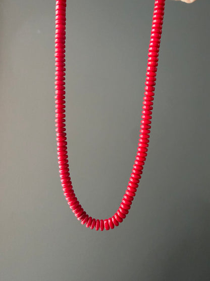 Made to Order: Red Bamboo Coral Knotted Gemstone Beaded Necklace