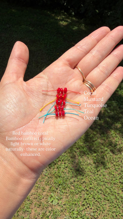 Made to Order: Red Bamboo Coral Knotted Gemstone Beaded Necklace