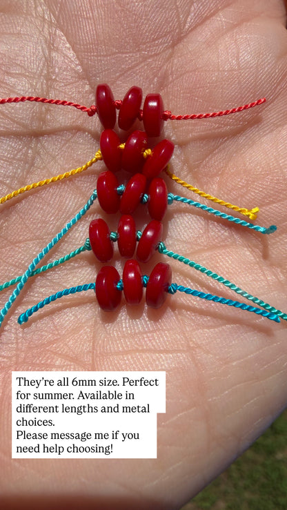 Made to Order: Red Bamboo Coral Knotted Gemstone Beaded Necklace