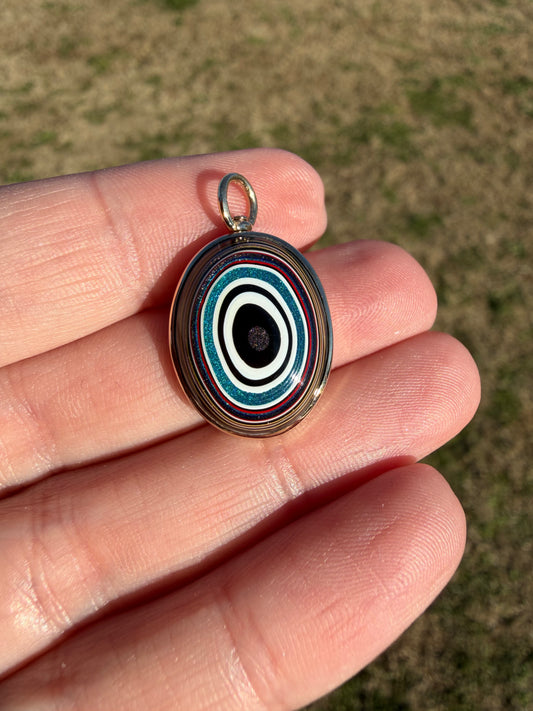 Fordite - custom charm 14k gold swivel bail - balance