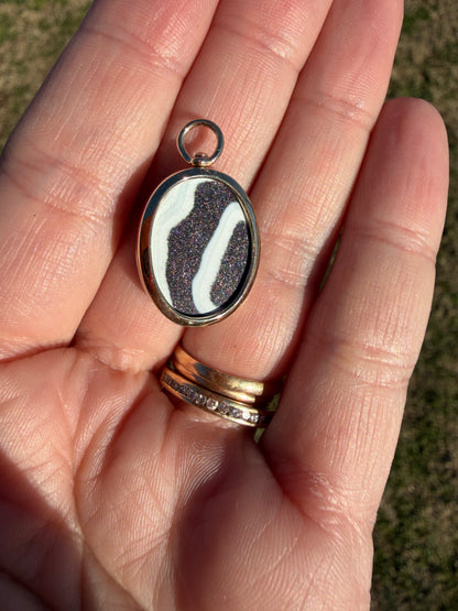 Fordite - custom charm 14k gold swivel bail - balance